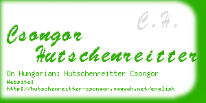 csongor hutschenreitter business card